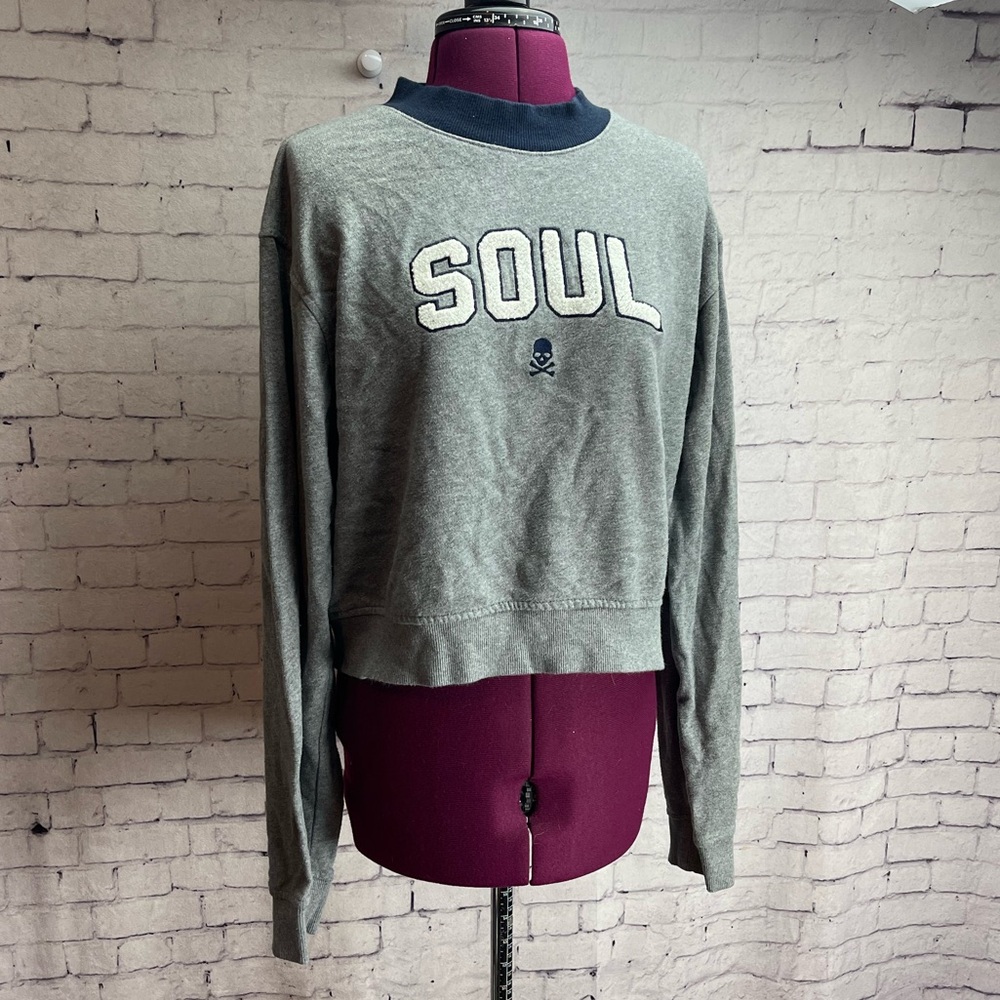 Soul Cycle size medium gray sweatshirt with soul patch